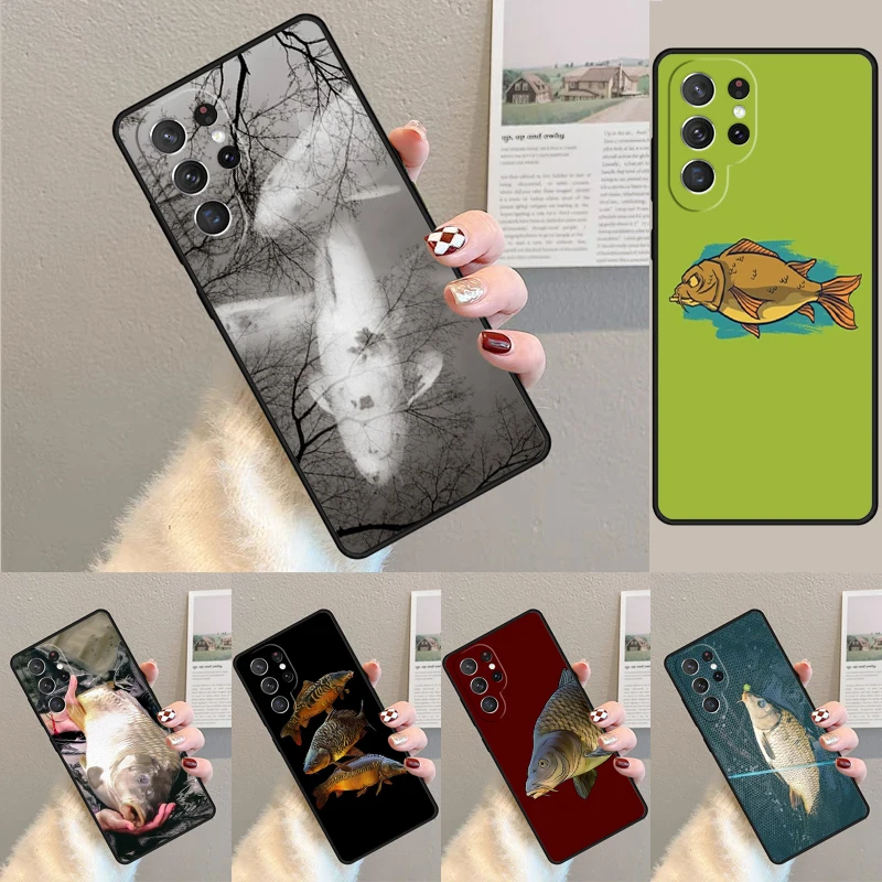 Cover For Samsung Galaxy S24 Ultra S21 S22 S8 S9 S10E Note 10 20 Plus FE S23 Common Carp Phone case Coque