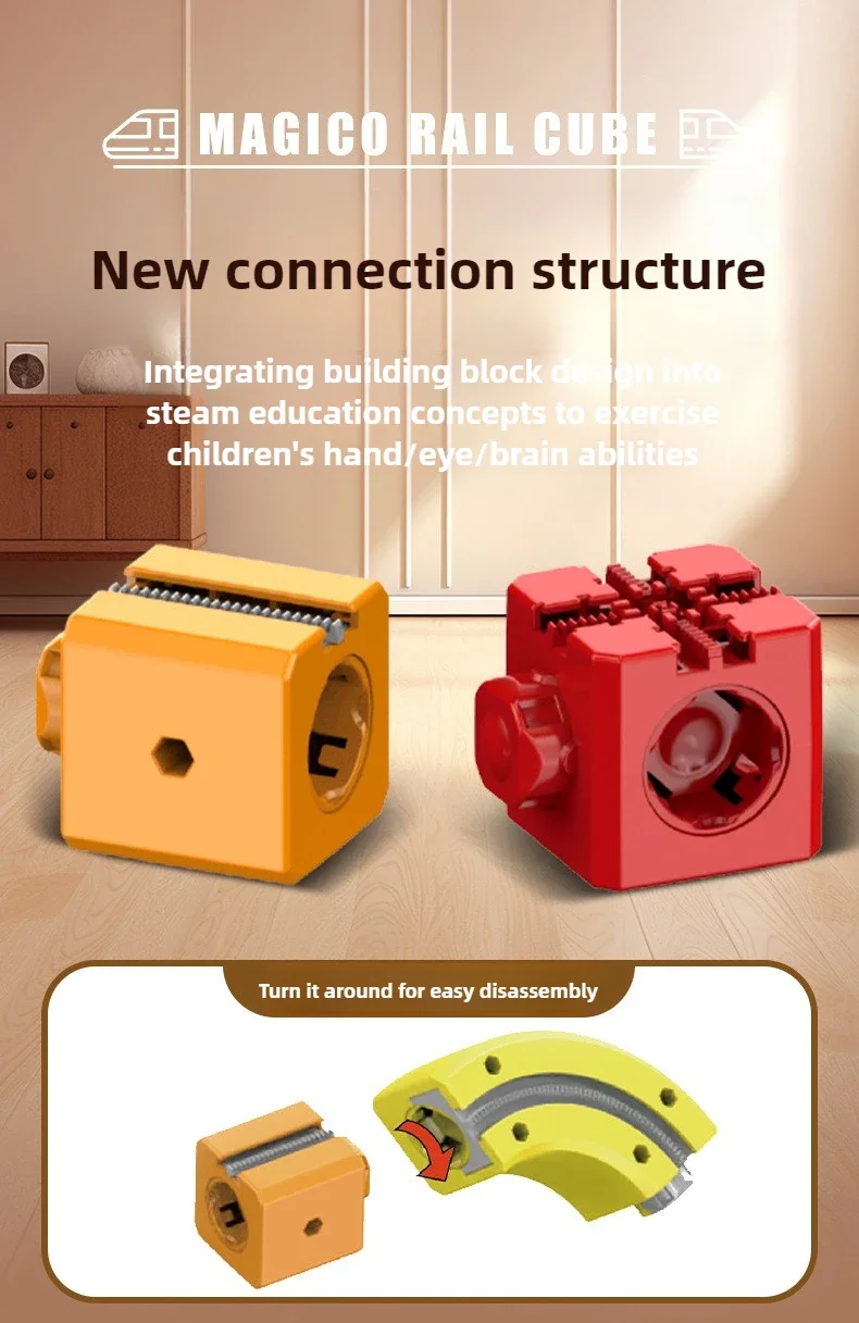 Children DIY Building Blocks Educational Toy Magnetic Rail Car Cube Toys Magical Track Train Construction Kids Christmas Gifts