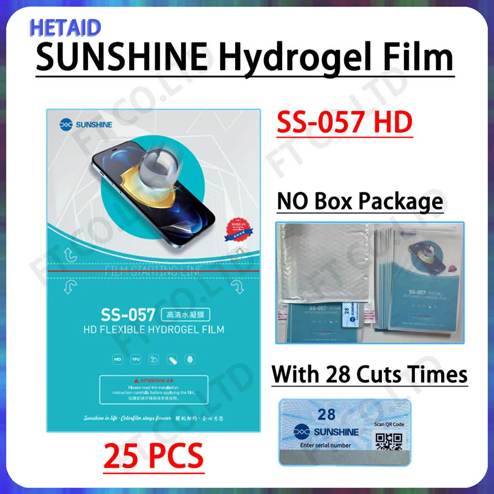 SUNSHINE 057 057B 057R 057E Flexible Hydrogel HD Film for SS-890C Machine Cutting Front Film for IPHONE Protective Cover Film