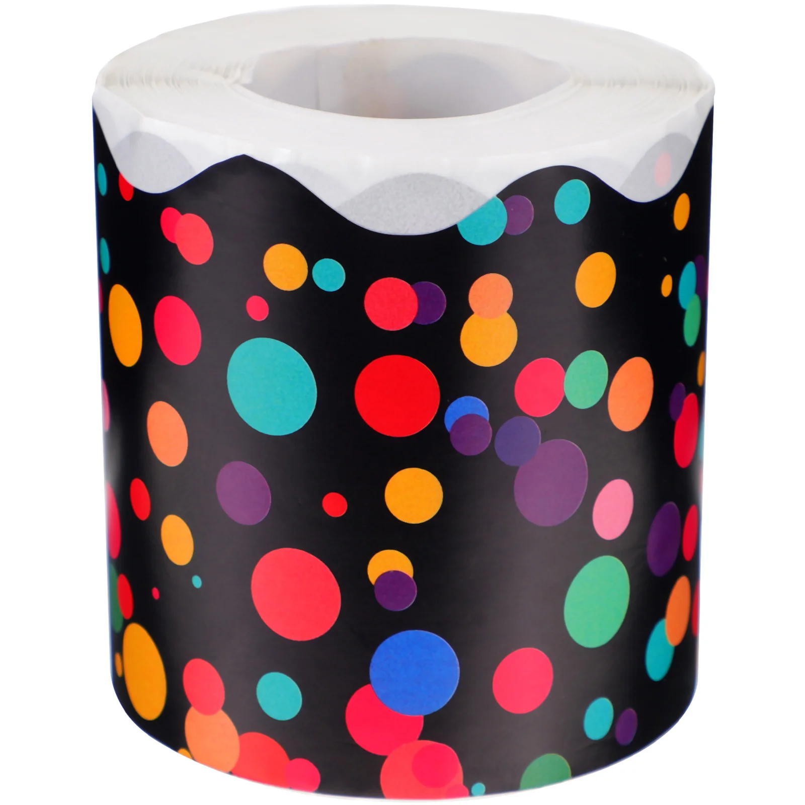 

1 Roll Bulletin Board Border Stickers Colorful Dot Trim Decorative for Blackboard Classroom Office Home Use Festival Accessory