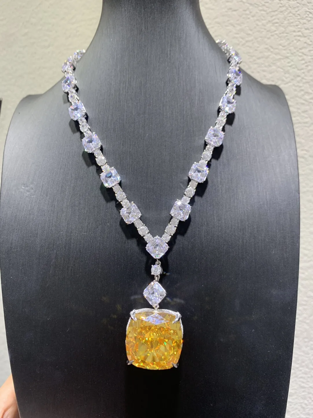 

luxury jewelry 925 sterling silver with cubic zircon pendant necklace for party fine women jewelry MIYI