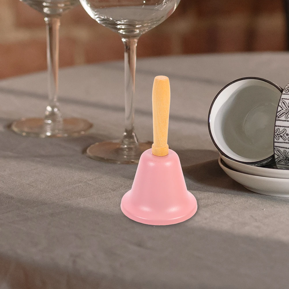 3 قطعة جرس اليد أجراس معدنية بصوت عال مقبض خشبي أحمر أجراس العشاء تدريب الحيوانات الأليفة الفصول الدراسية خدمة جرس إنذار الأناشيد