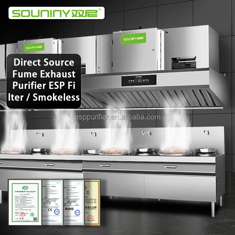 Ventless Hood Ductless Range Hood  5000 CMH 2940 CFM Stainless Steel Ventless Hood System Commercial