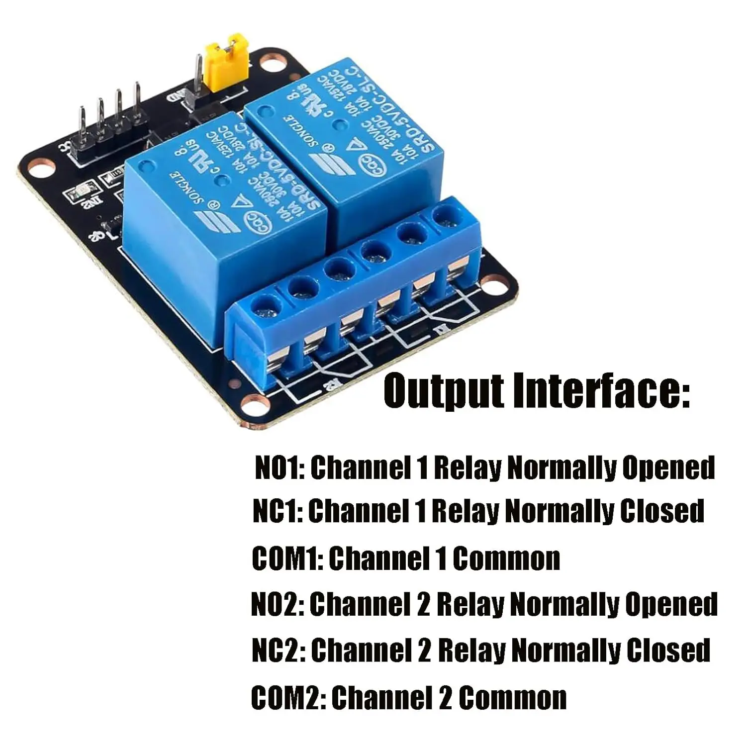 5V 2 Channel DC 5V Relay Module High and Low Level Trigger with Optocoupler Isolation Relay Module for Arduino Relay