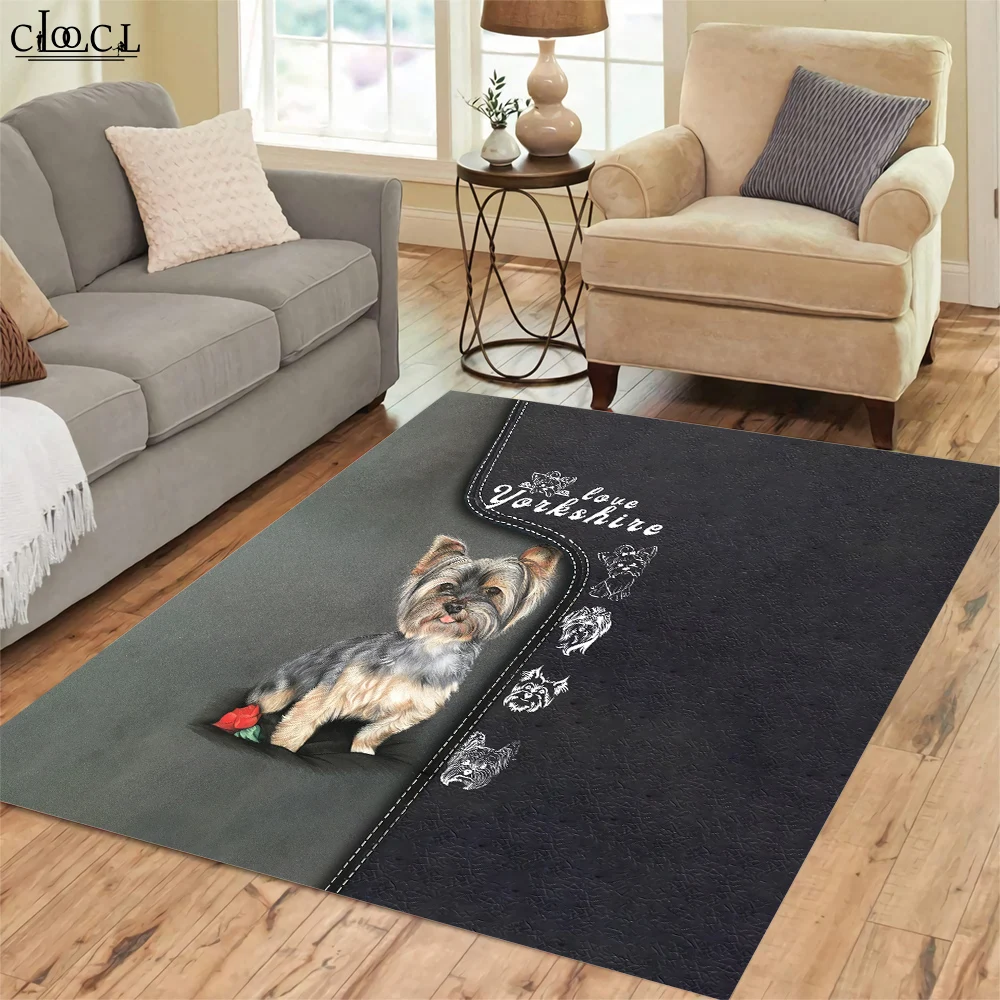 HX New Fashion Carpet Cute White Boxer Puppy 3D Printed Carpets for Living Room Indoor Hallway Doormat Area Rugs 120X160cm