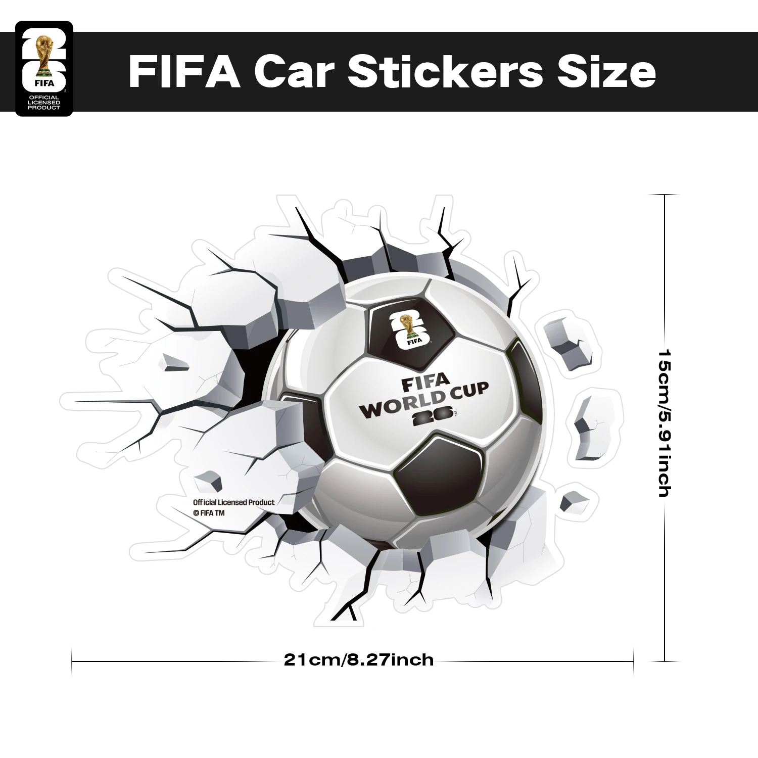FIFA World Cup 2026 Car Decal Official World Cup Car Sticker with Trophy, Host City & Mascot Design - Waterproof Sticker for Car view 6