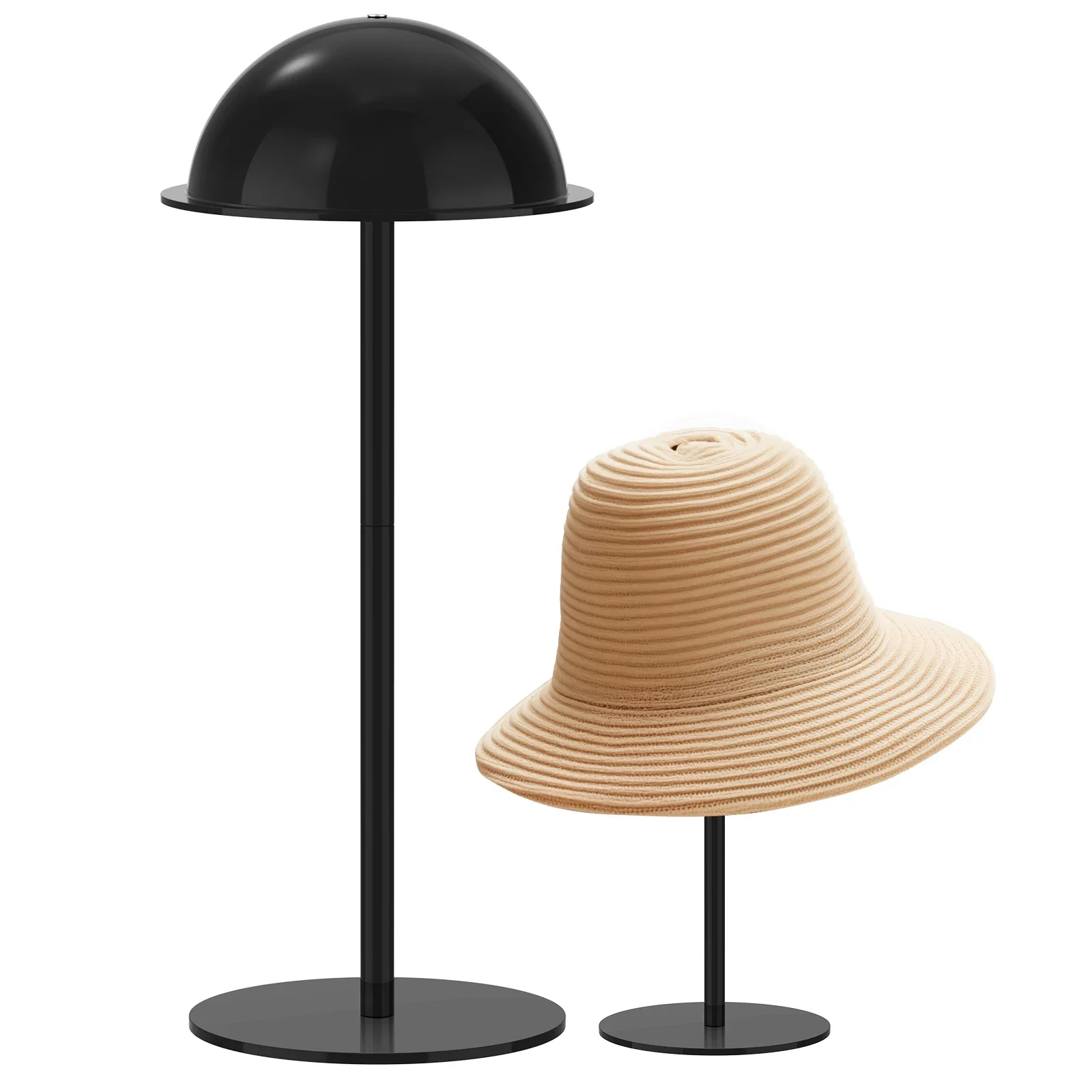 

Acrylic Hat Stand Wig Display Holder Clear Domed Baseball Cap Holder with Pedestal Tabletop Organizer Baseball Cap Storage Rack