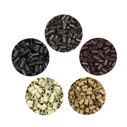 200pcs Silicone Lined Straight Copper Micro Rings /beads/ links 3.5*2.5*5.0mm Copper Tubes for I-tip Hair Extension Tools