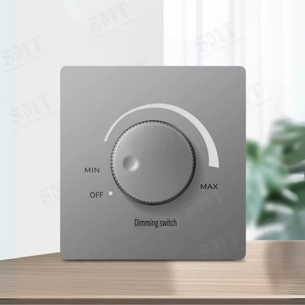 300W Light Bulb Dimmer Adjustable Brightness Dim Knob Panel Switch 220V Stepless Rotary Wall Mount Dimmer Controller