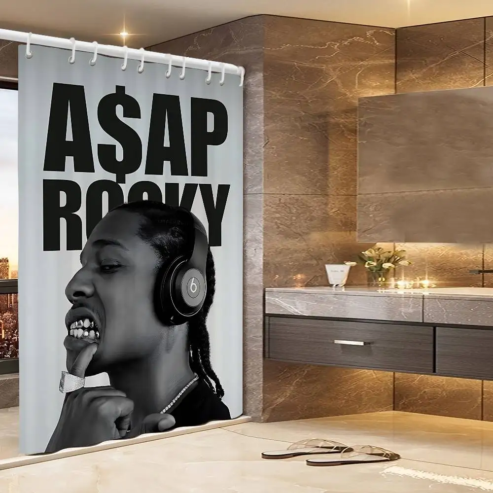 

Занавеска для душа в стиле хип-хоп A-asap-R-rocky Rapper, летняя декоративная занавеска для душа для пляжной ванной комнаты, водонепроницаемая