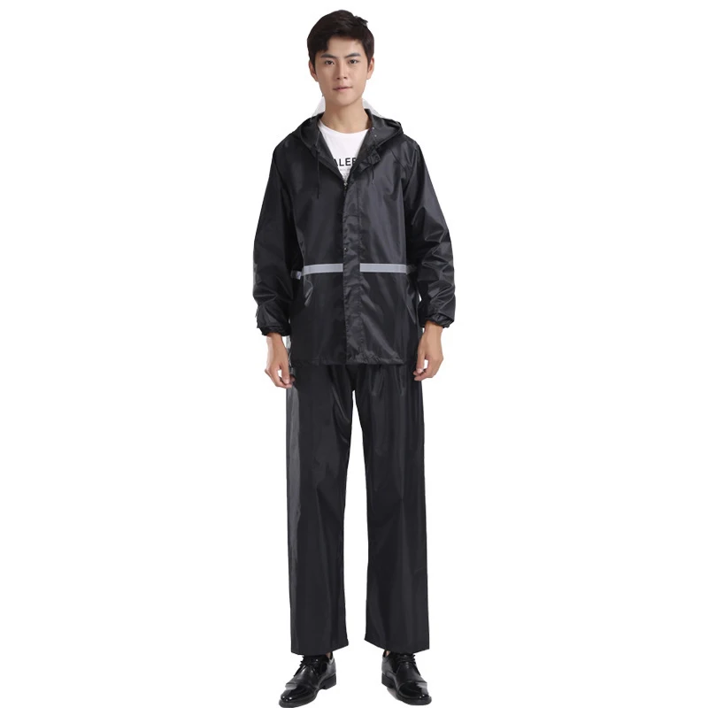 1Pcs Hooded Coat & Pant Rain Suit For Women Men Outdoor Waterproof Rain Gear With Reflective Strip Motocycle Riding Raincoat 14 Sa99a2a5d8ee04724aac9c346a26653ccD