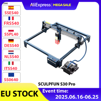 Sculpfun S30 Pro 10W Laser Engraver Cutter, Automatic Air-Assist, 0.06X0.08Mm Laser Focus, 32-Bit Motherboard, 410X400Mm