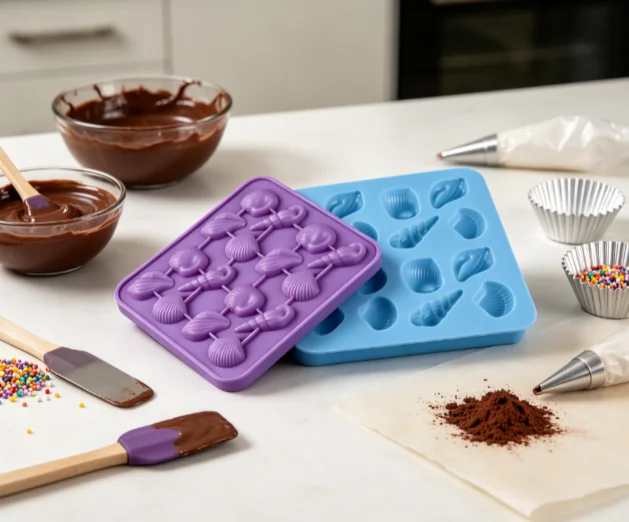 Juego de 2 moldes de silicona para conchas marinas, chocolate, dulces, jabón, resina, fondant, crayones, cubitos de hielo, gelatina, recuerdos para fiestas temáticas del mar, decoraciones para pasteles de cumpleaños infantiles, repostería