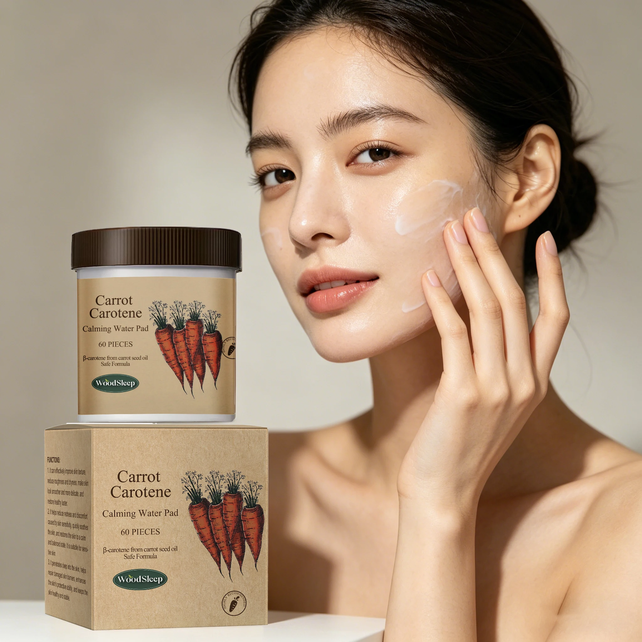 Skincare Glad2Glow - 60PCS Carrot Carotene Face Pad Gentle