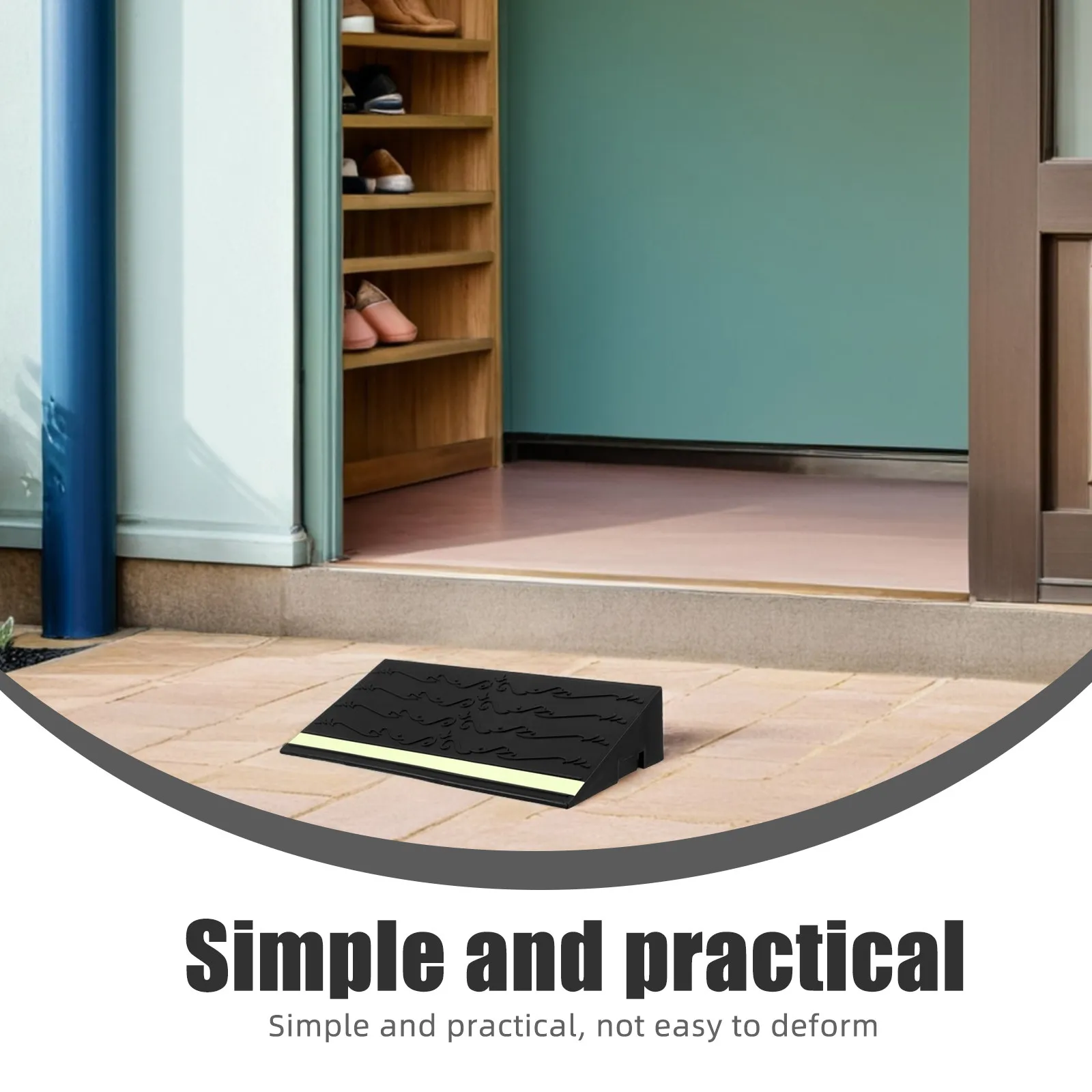 Robot Vacuum Ramp Door Threshold 25x4.5cm Angled Entry Mat Small Indoor Ramp Climbing Pad Modular Transition Strip for Doorways