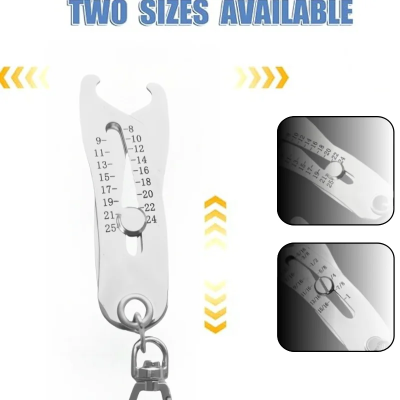 Portable Precise Thread Size Checker Keychain Bolt Size Finder Keychain Measuring Both Inch and Metric Size for Quickly Measure