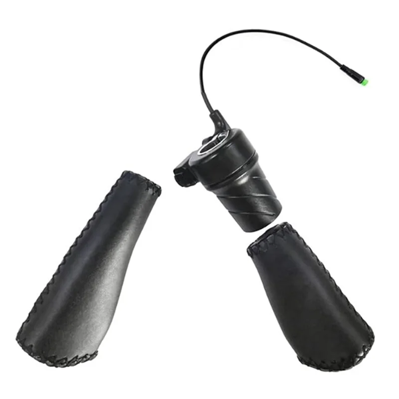 

【Must-Haves】Casual Retro Beach Cruiser Bike Handle Long And Short Gripspu Leather Bike Handlebat Grips For Most Mountain, BMX