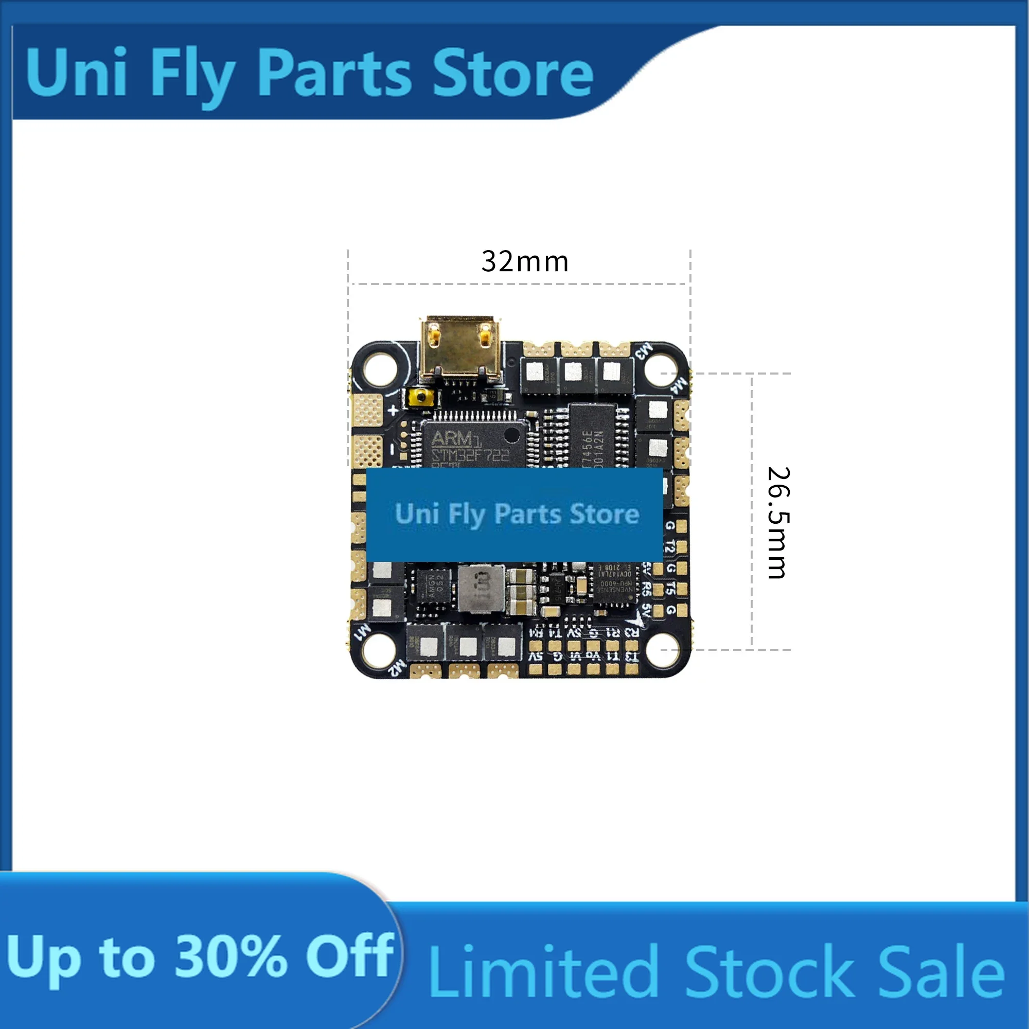 GEPRC GEP-F722-45A  F722 Flight Controller  45A 4 IN 1 BLheili_S ESC OSD 2-6S 26.5X26.5mm For  CADDX HD FPV Racing Car