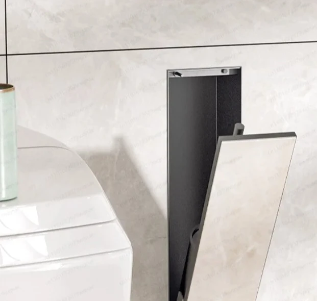 

Modern Bathroom Hidden Toilet Brush Set | Stainless Steel Wall Niche with Silicone Brush, Embedded Design