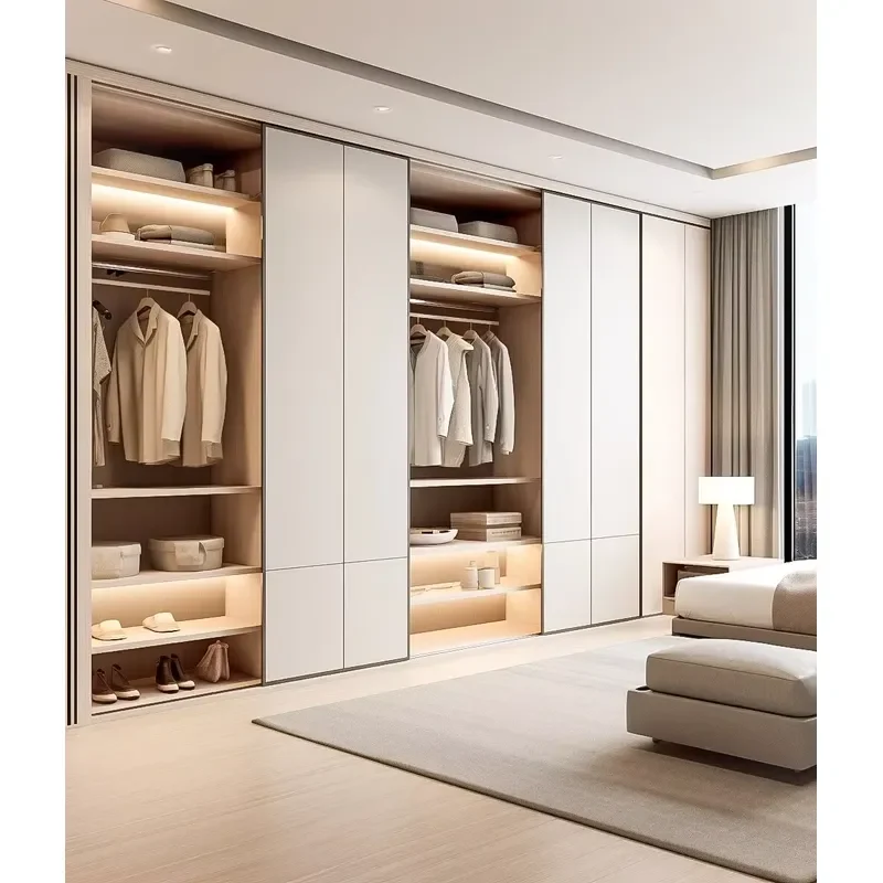 Custom Solid Wood Modern Freestanding Wardrobe with Eco-Friendly Design Durable Build Easy Assembly for Bedroom Storage