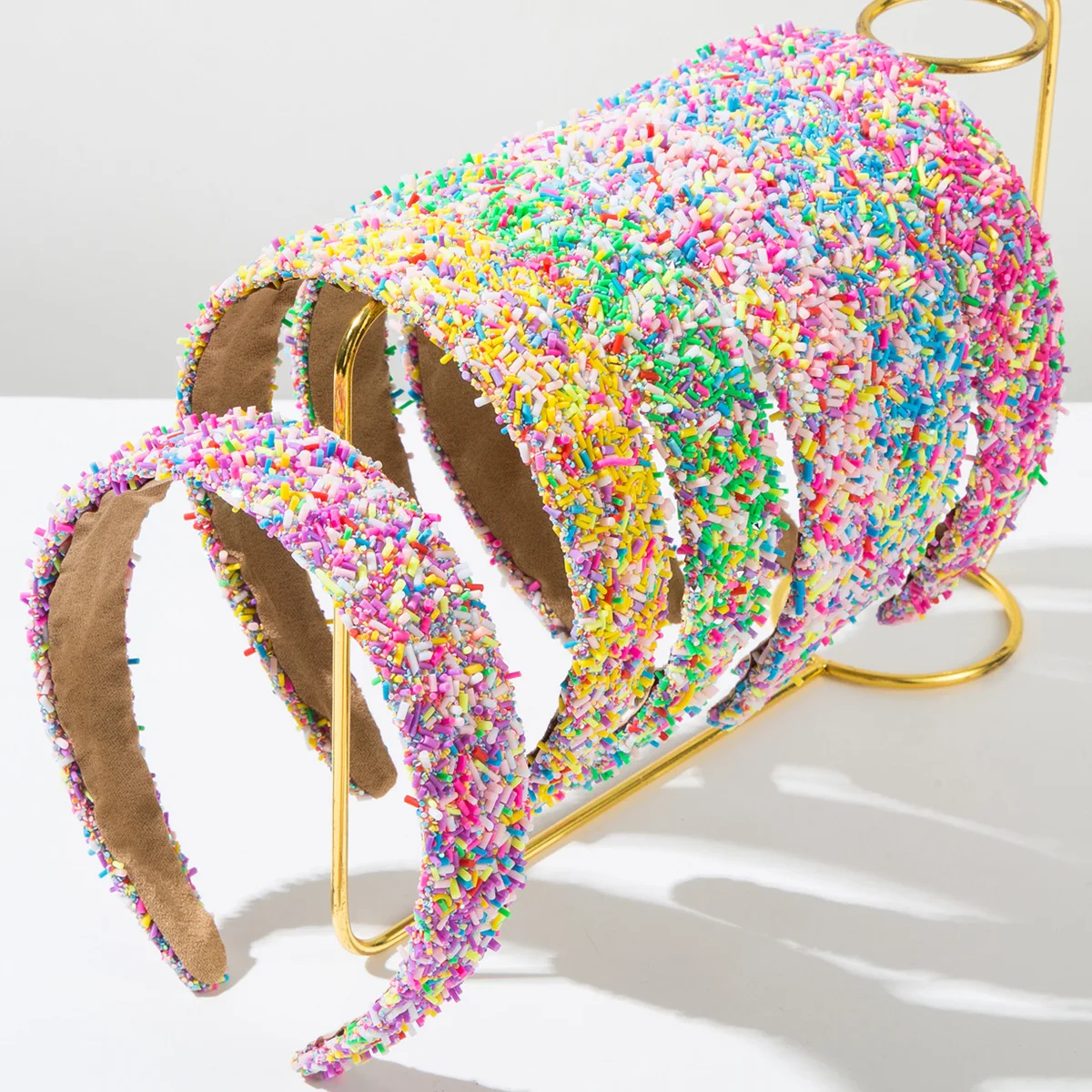 Bunte Perlen, mit Schwamm gepolstertes Haarband, Stirnband, Haarschmuck für Erwachsene, Haarschmuck