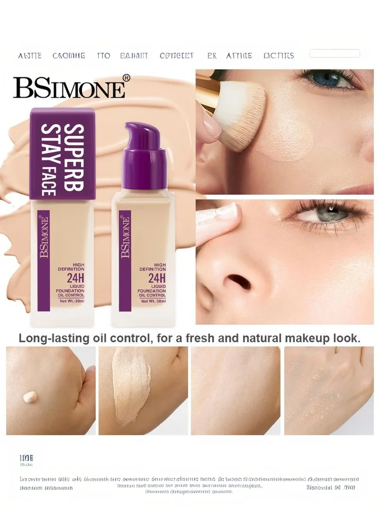 Base de maquillage BSIMONE, fond de teint liquide pour le visage, crème BB, anticernes, hydratant, contrôle du sébum, blanchissant, imperméable, maquillage