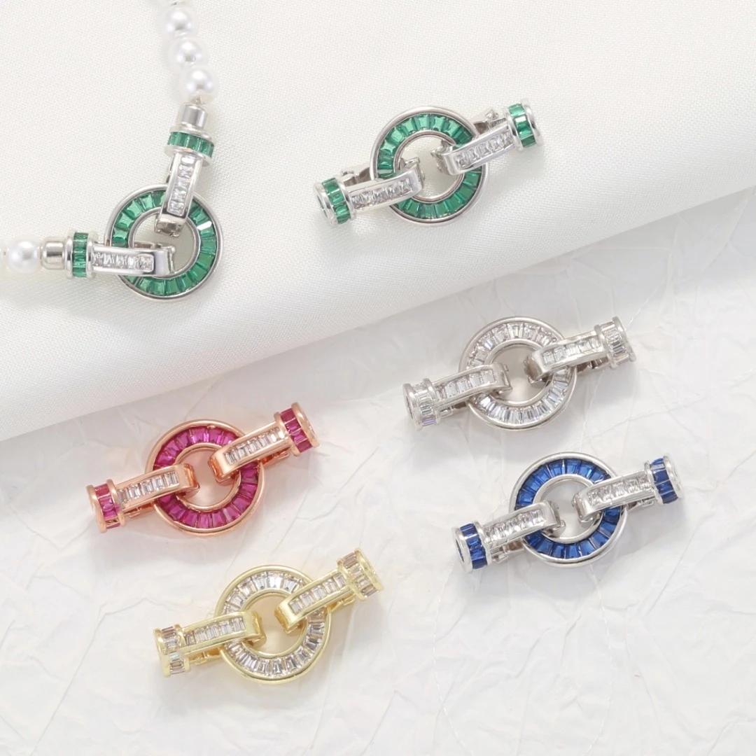 Jewelry Making Hardware - Kancing Kupu-kupu Bulat Mikro Set Zirkonia