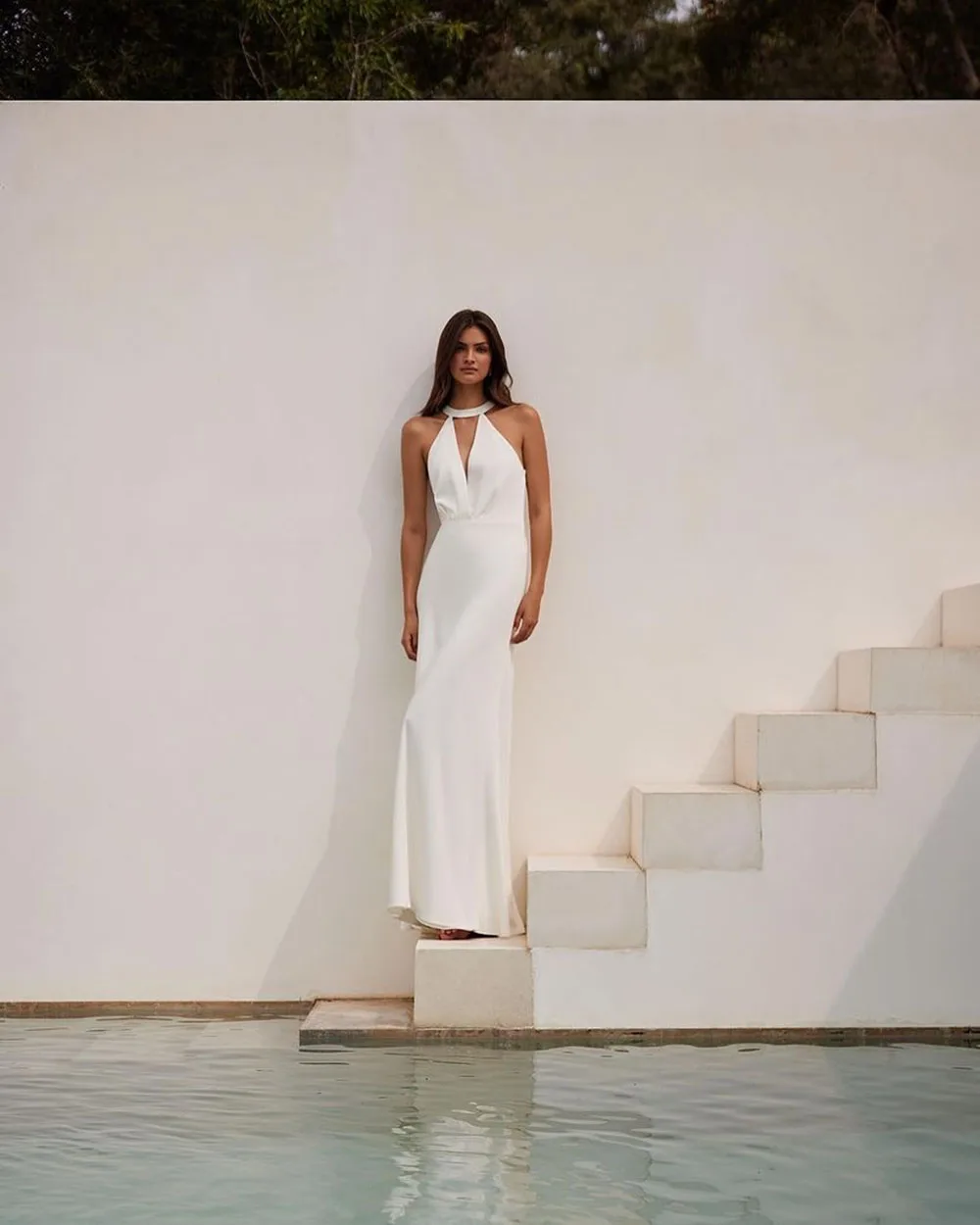 SoDigne Simple Beach Wedding Gown 2024 vestidos de fiesta Halter Sleeveless Bride Dress Long Wedding Party Dress Customized