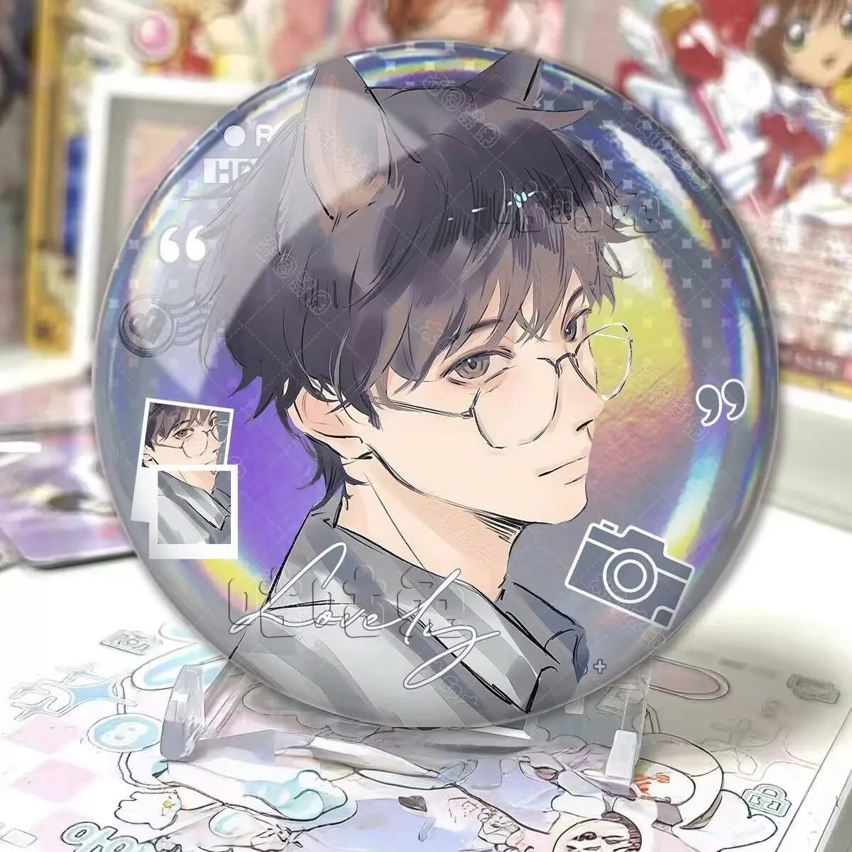 Guo Chengyu Jiang Xiaoshuai의 "Reverse Love" 및 "Shun Hate" 팬 제작 레이저 바 배지 "Liu Xuancheng Zhanxuan" 브로치 선물