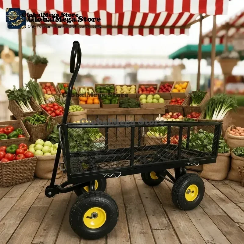 2026 Latest Heavy Garden Trolley for SXT TOOLS for 2026 Model Four Wheel Iron Roller Bearing Hand Truck with 300kg Load