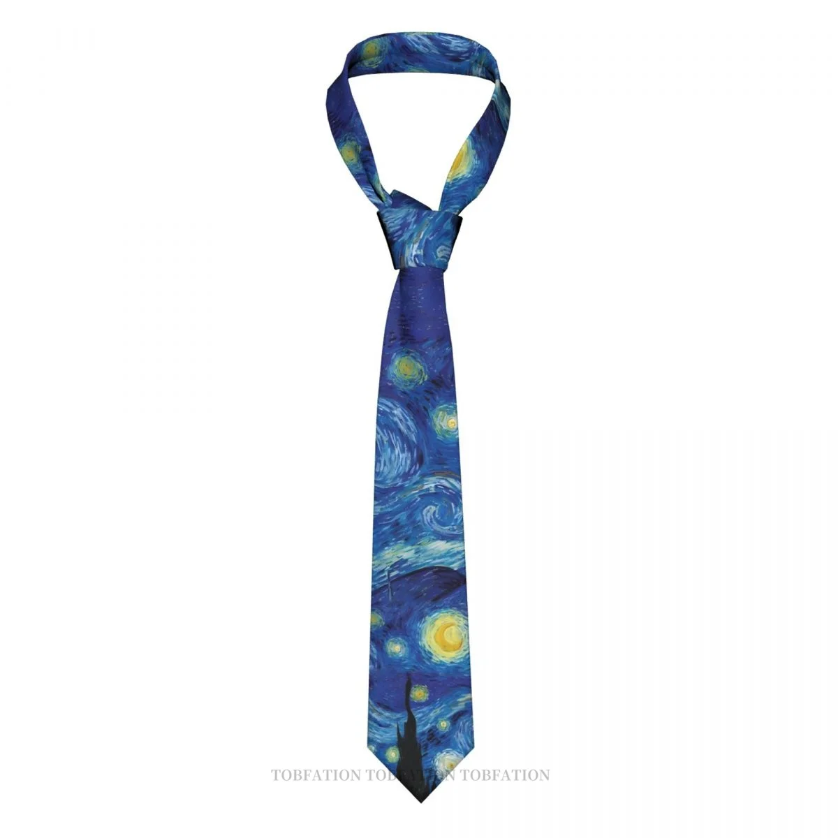 Starry Night New 3D Printing Tie 8cm Wide Polyester Necktie Shirt Accessories Party Decoration