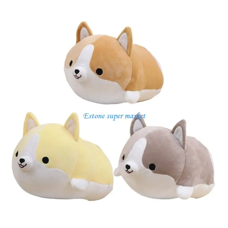 

090B Stuffed Puppy Corgi-shape Soft Toy Room Decoration Emotion Appease for Toddler Girls Office Ornament