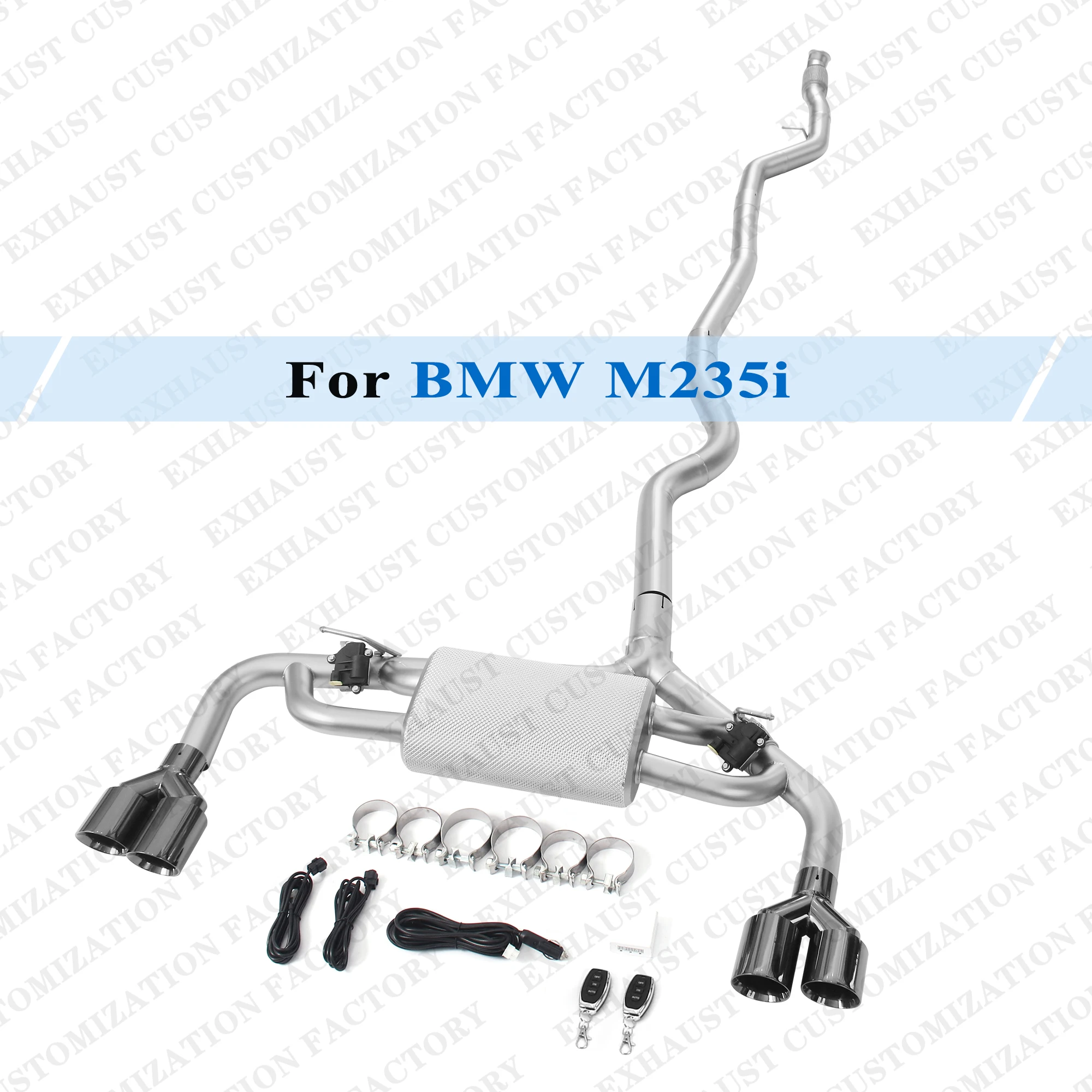 

Custom Exhaust System for BMW M235i F22 N55 with Valve Controller Exhaust Tips