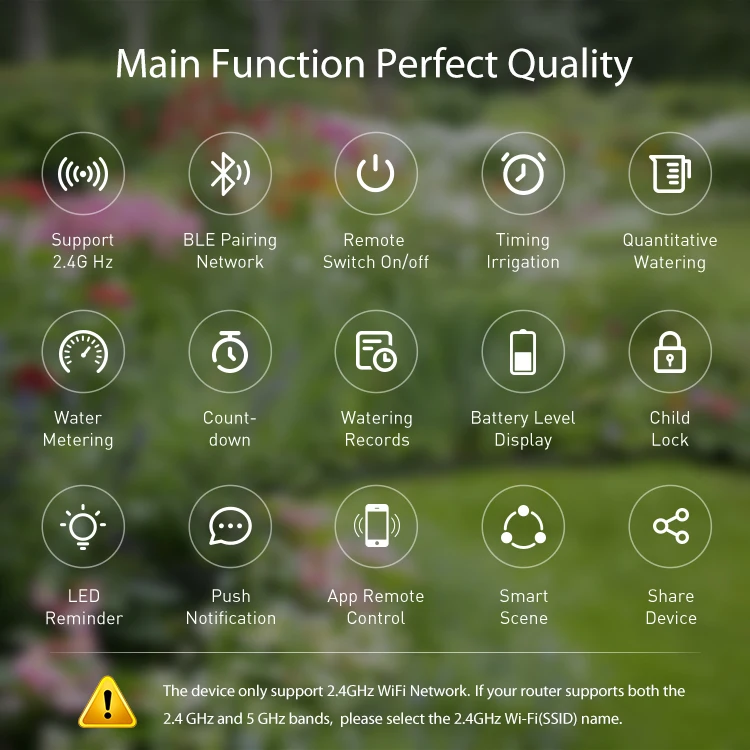 Tuya WiFi Smart Sprinkler Timer with Water Meter Real-Time Flow Tracking & Remote Control IP66 Waterproof Works with Tuya App