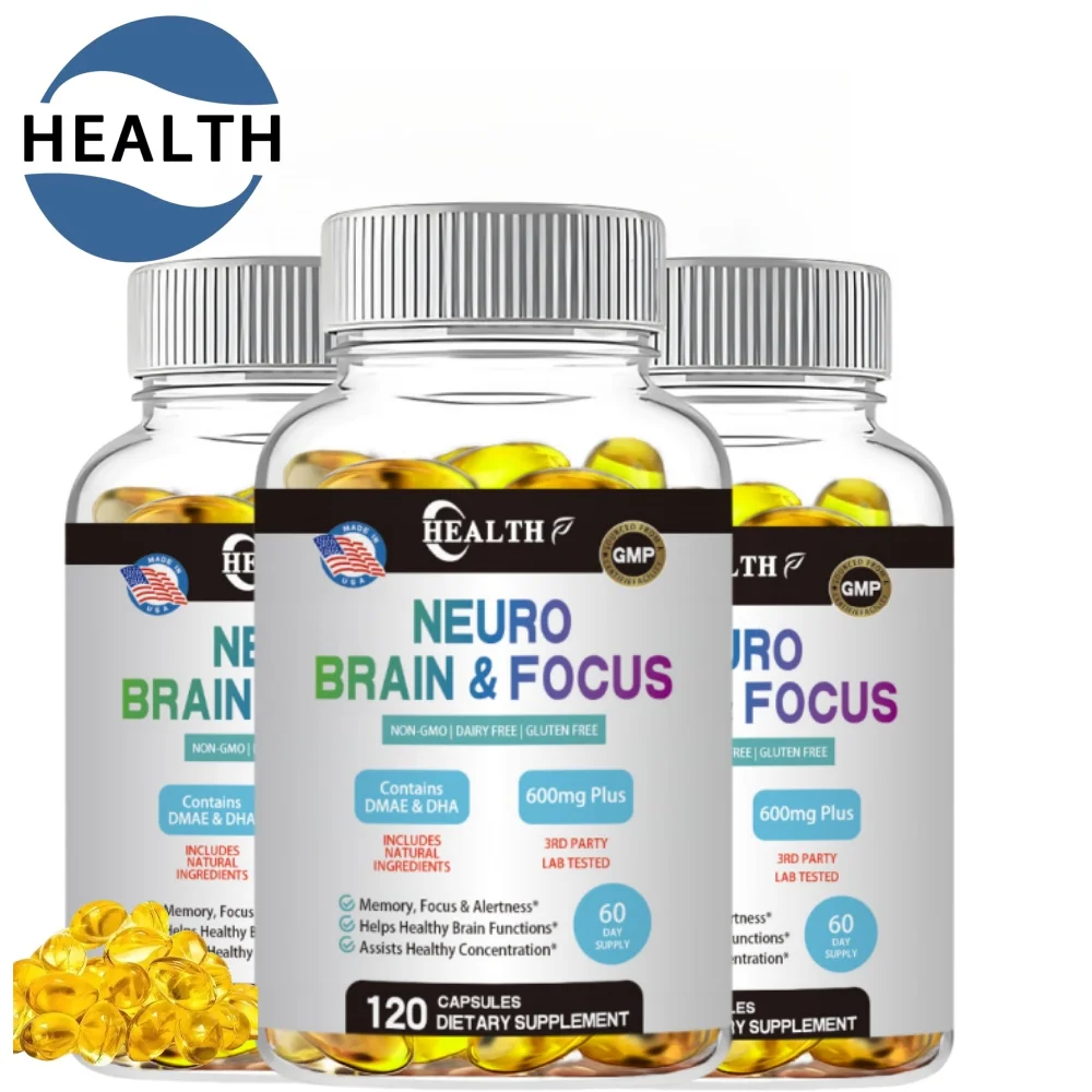 HEALTH Brain Supplement for Memory and Focus - Nootropic Booster - Brain Support Concentration and Brain Fog - Mood Boost