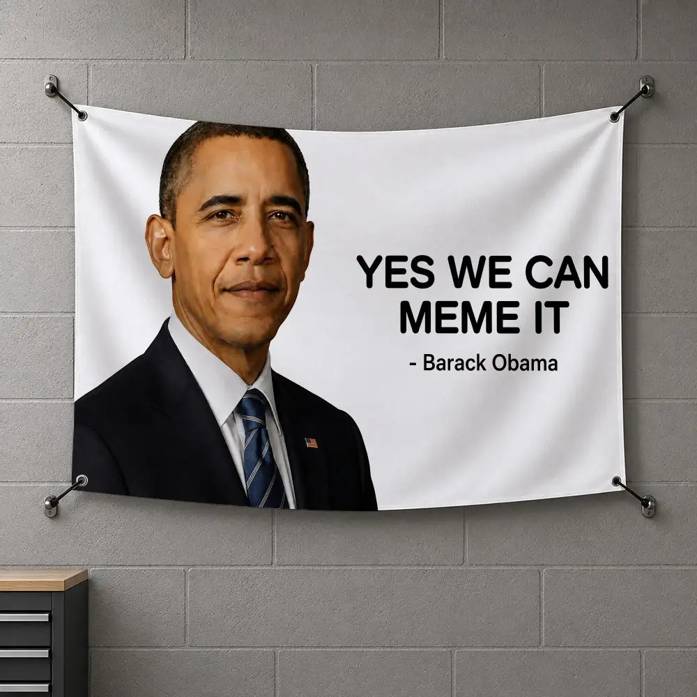 Barack Obama Yes We Can Funny Flags Bedroom House Living Room Dorm Outdoor Party Wall Hanging Background Banner Decor