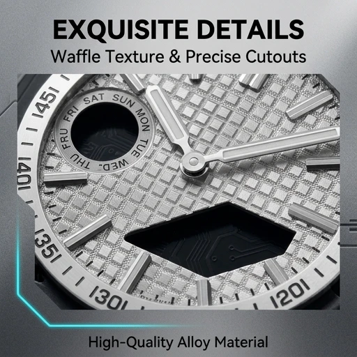 Premium Waffle texture Watch Mod For CASIO GA2100 GA 2110 Watch Dial BGW9 C1 Lume Metal hands 3in1 Offshore Mod kit view 3