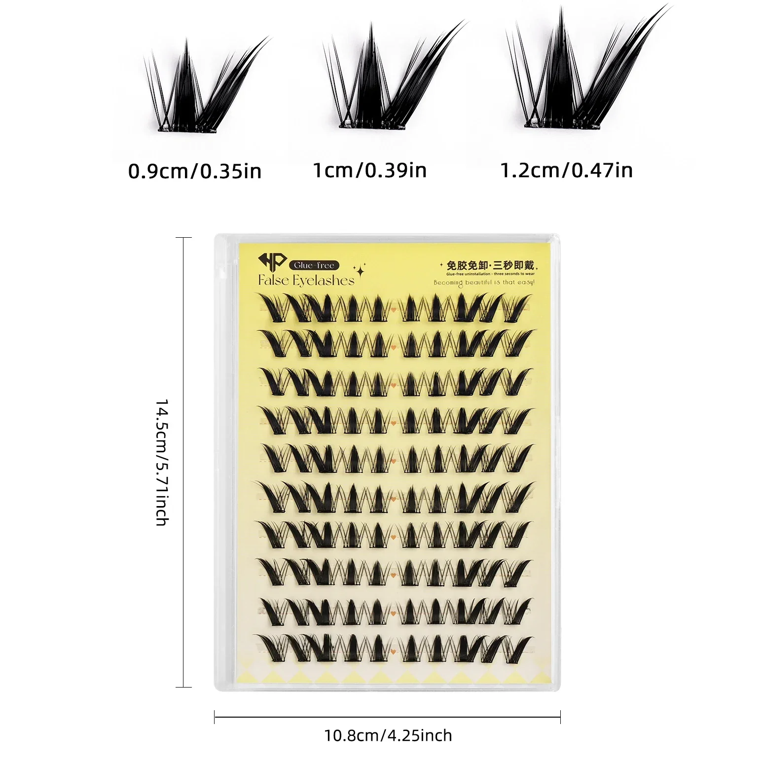 Neun-Schwänzige Hasen-Wimpern Selbstklebend Niedliche Manga-Style Flauschige Segmentierte Wimpern Ohne Kleber Wiederverwendbar Natürliches Volumen – Detail 4