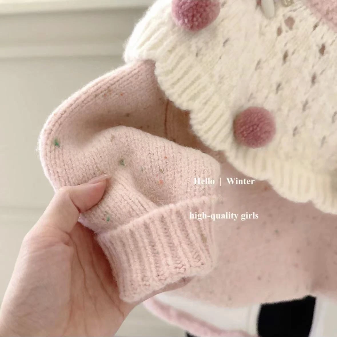 Girls Sweaters for Autumn Winter 2024 New Baby Fashion Pink Long Sleeved Knitted Top Childrens Autumn Base Shirt