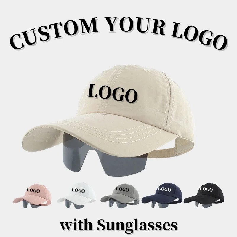 

PRINT Unisex Summer Quick drying Baseball Foldable WithSun Glasses Outdoor Sport Long Sun Visor Hat for Man Riding cycling Cap