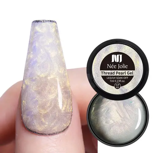 Kit de esmalte de uñas de Gel con concha de perla, hilo brillante, esmalte de uñas de larga duración, blanco, rosa, púrpura, Kit de salón o Gel Soak Off