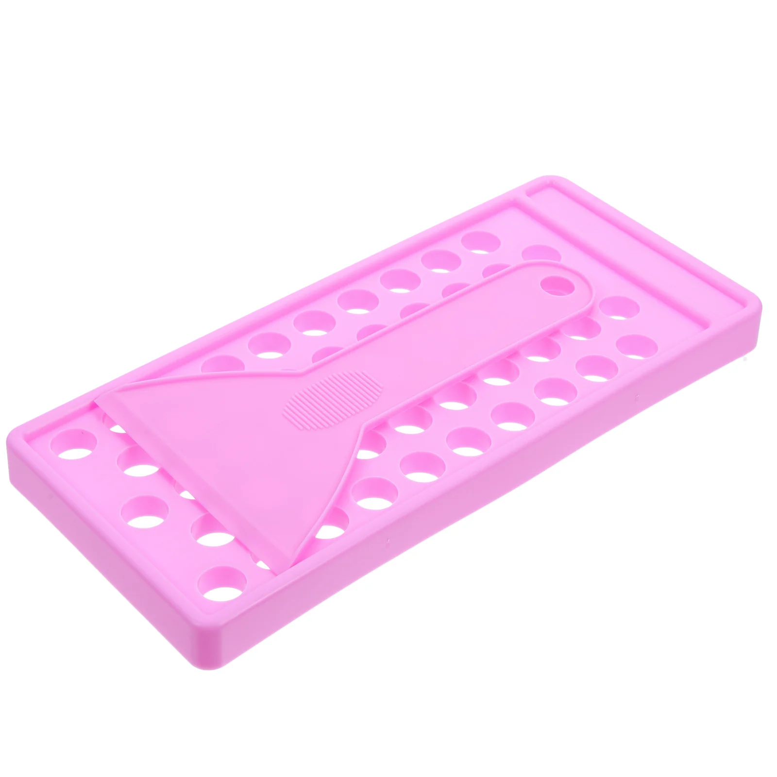 1Set Vassoio di riempimento per balsamo per labbra Stampo di riempimento portatile Supporto per rossetto 50 fori Set per balsamo per labbra fai da te Spatola inclusa