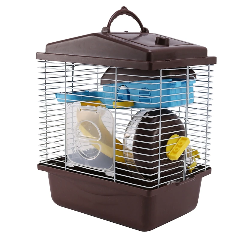 

A01F-Pet Cage Hamster Cottage With Transparent Skylight Double Layer House For Hamster Golden Hamster Pet