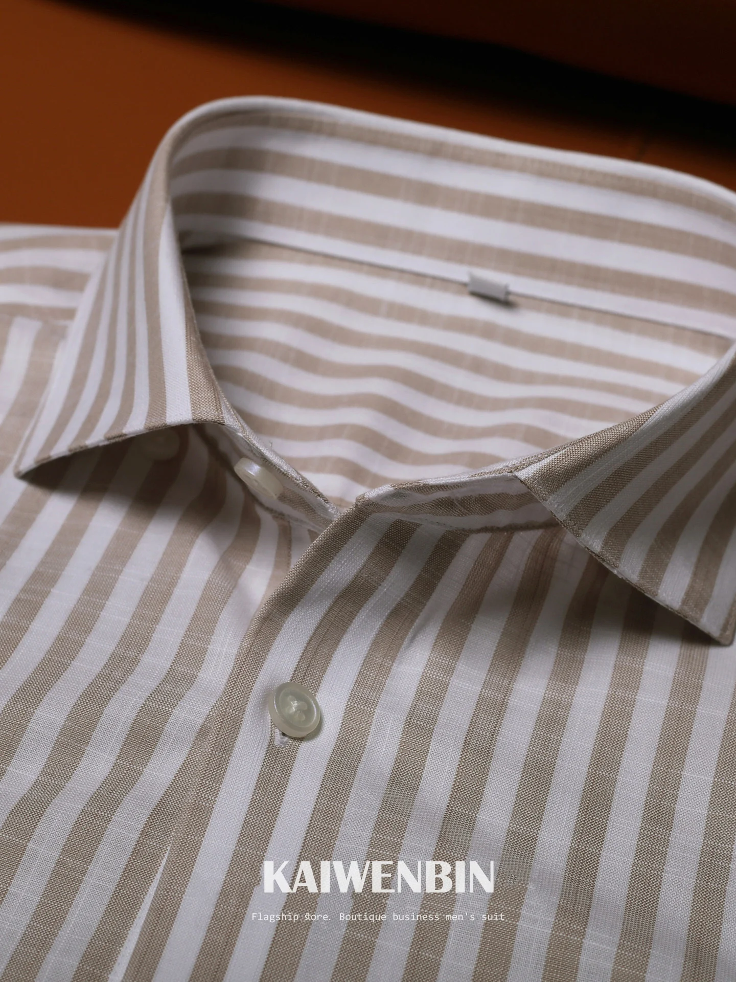 Windsor Collar Shirt Striped Long Sleeve Cotton Lyocell Blend Business Casual Premium Quality Men Shirt Business Casual Vacation
