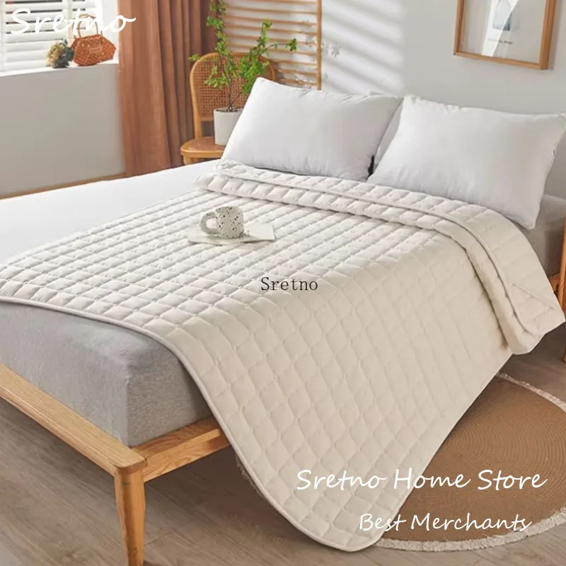 SRETNO Soy Fiber Waterproof Mattress Covers,Female Menstrual Period Mattress Protector Pad,Thickened Cotton Clip Bed Sheet Cover