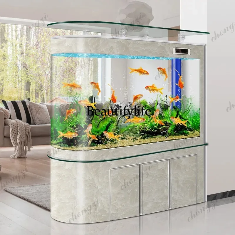 

E182 Premium Eco-System Aquarium Bullet Head Divider Tank with Ultra-Clear Glass & Intelligent Filtration Large Living Room