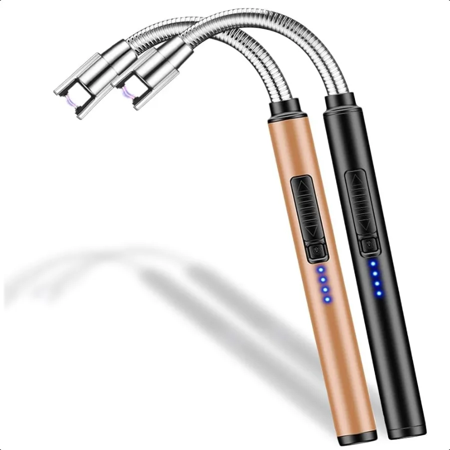 

Зажигалка для свечей, 2 упаковки, перезаряжаемая через USB, безопасная дуга, ветрозащитная длинная зажигалка для свечей, ароматерапии, кемпинга, гриля, семейного домашнего использования