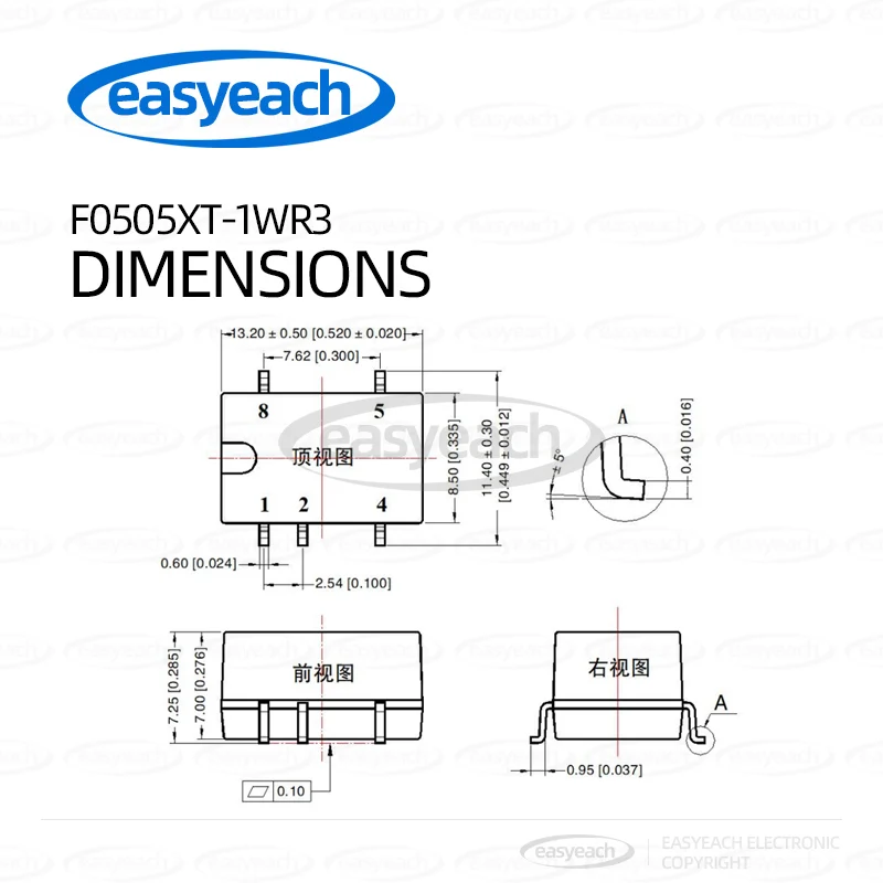 F0503XT-1WR3 DC-DC voedingsmodule 5V F0505XT-1WR3 F0509XT-1WR3 F0512XT-1WR3 F0515XT-1WR3 F0524XT-1WR3 SIP-pakket voedingsmodule