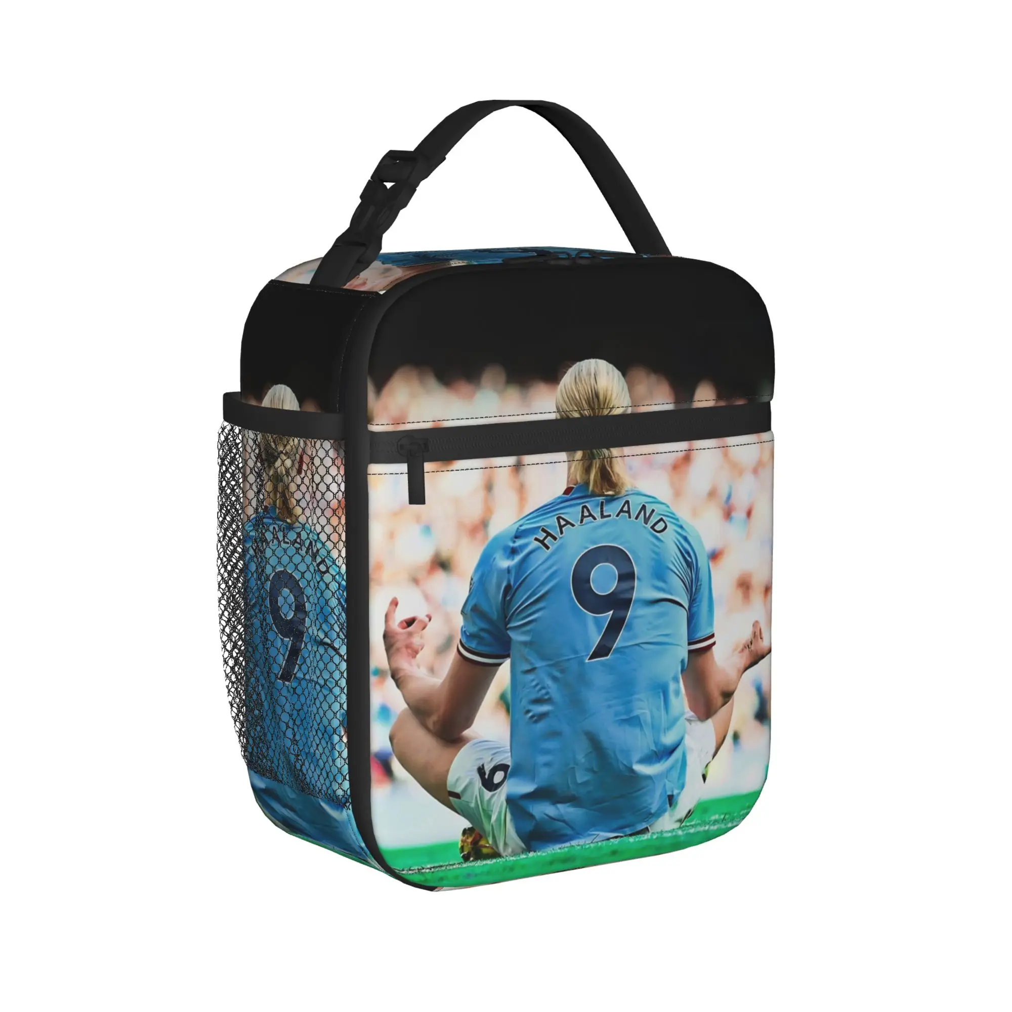 Haalands Soccer Insulated Lunch Bags High Capacity Number 9 Meal Container Thermal Bag Tote Lunch Box School  Picnic Girl Boy