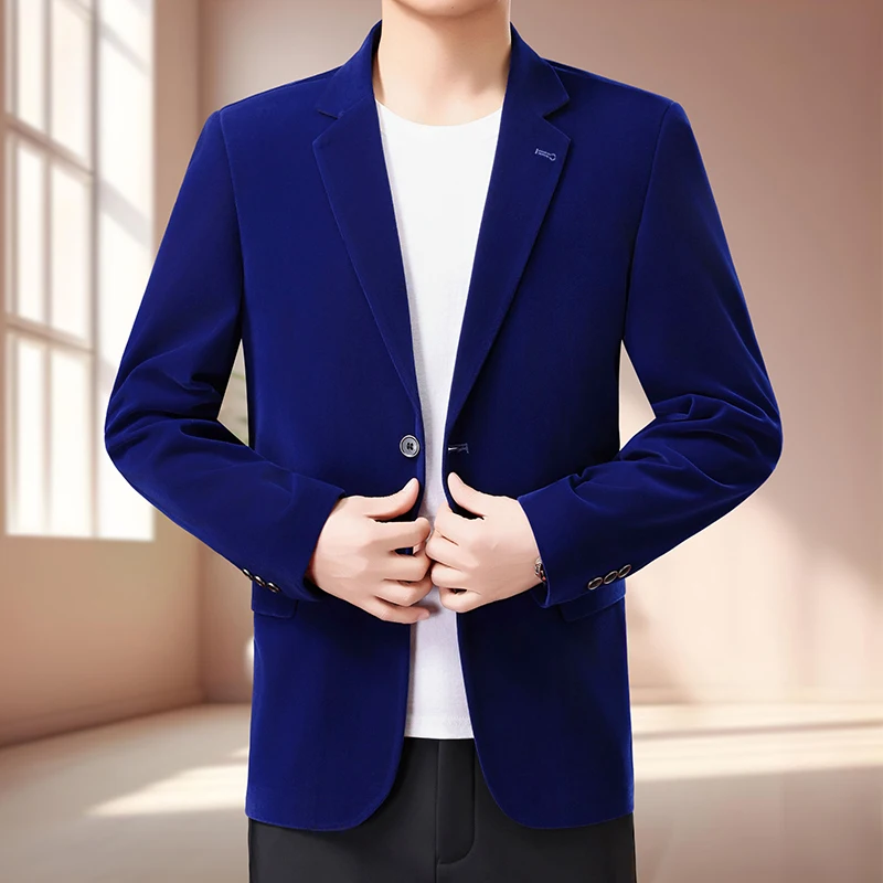 

Мужской высококачественный бархатный пиджак — для официальных и повседневных образов, модный и стильный, универсальный и элегантный, стильный верхний элемент гардероба.